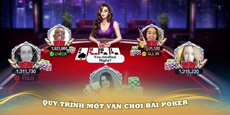 Quy trình một ván chơi bài Poker tiêu chuẩn tại sòng